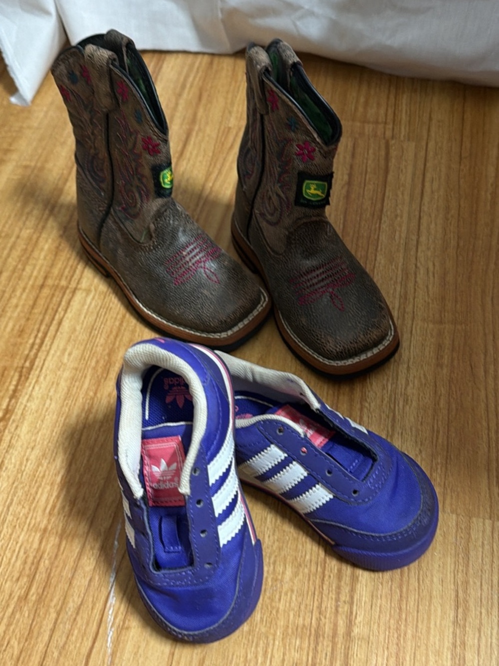 adidas Kids Purple and White Low-Top Sneakers